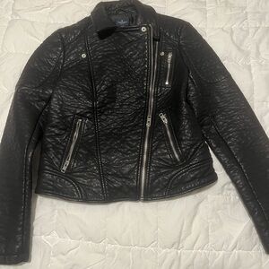 American Eagle Outfitters Black Leather Jacket